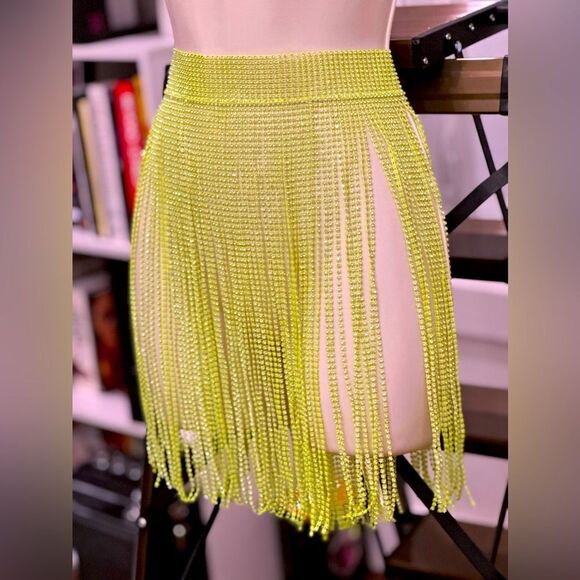 Steve Madden Neon Yellow Beaded Belt main image 4